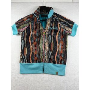 Coogi Jacket Womens‎ Medium Multicolor Abstract Print Embroidered Logo Full Zip